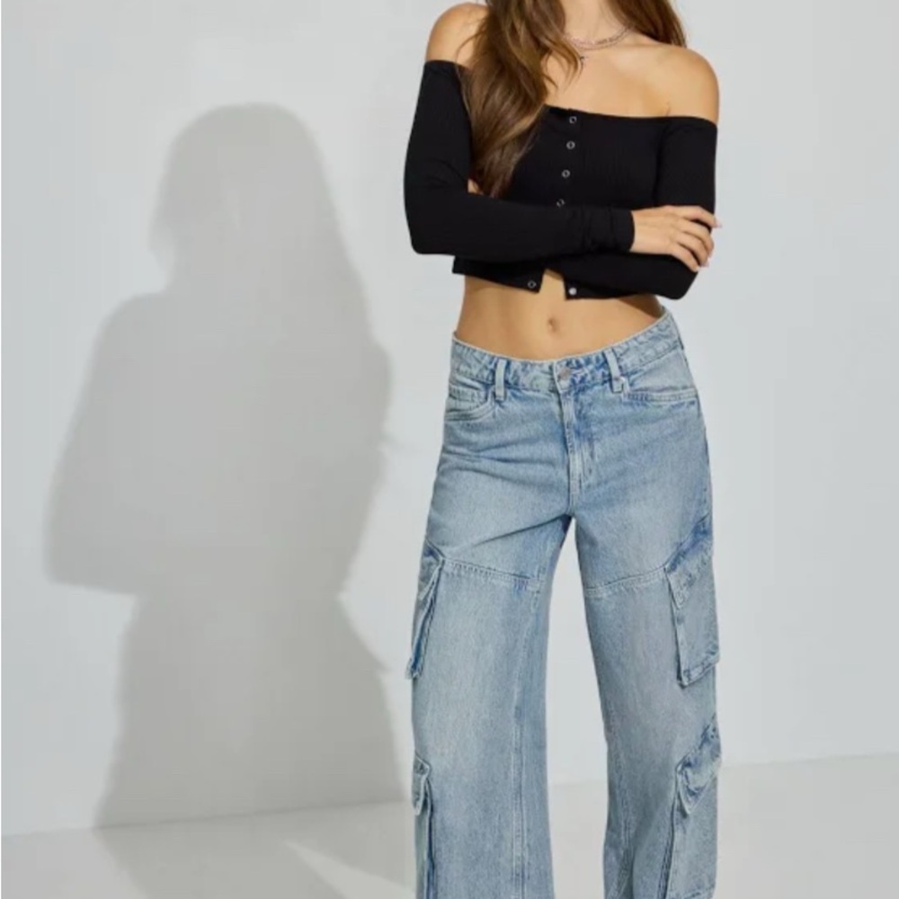 Garage Blue Flare Wide Leg Jeans